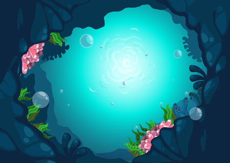 Illustration of under the sea background vectorのイラスト素材