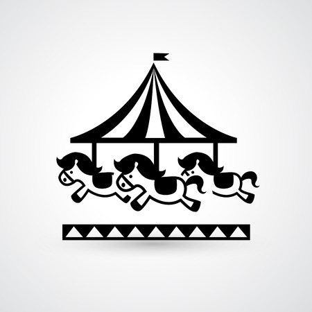 Illustration of vintage merry-go-round carousel icon vectorのイラスト素材