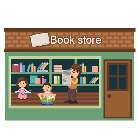 book store vector illustration on white backgroundのイラスト素材