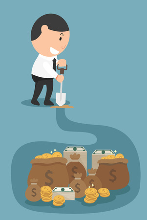 The concept of money and wealthy will come to you if you work hard enough.illustration,vectorのイラスト素材