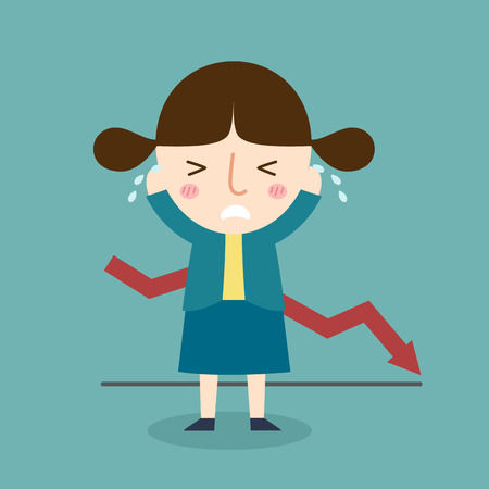 illustration of isolated graph showing business continues going down vectorのイラスト素材