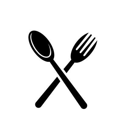 illustration of fork and spoon iconのイラスト素材