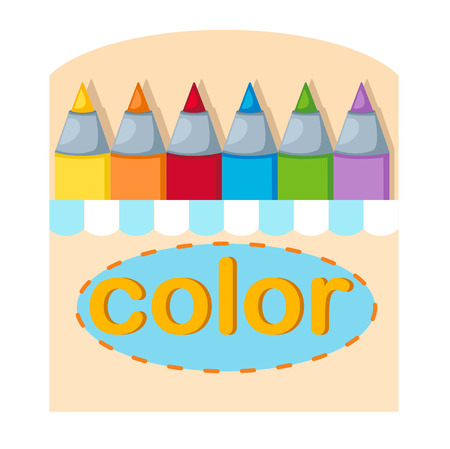 crayons box ,illustration,vectorのイラスト素材