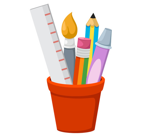 school accessories isolated in holder,illustration,vectorのイラスト素材