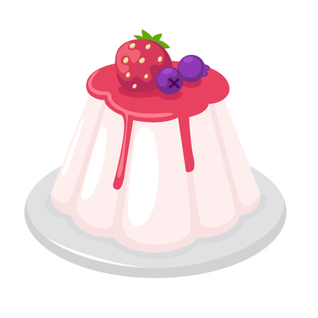 illustration of isolated jelly pudding on white background vectorのイラスト素材