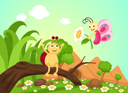 Illustration of beautiful landscape background vectorのイラスト素材