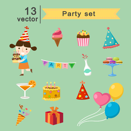 party set vector illustrationのイラスト素材