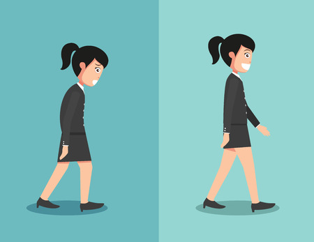 Best and worst positions for walk, illustration, vectorのイラスト素材