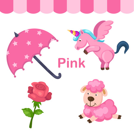 Illustration of isolated color pink group vectorのイラスト素材
