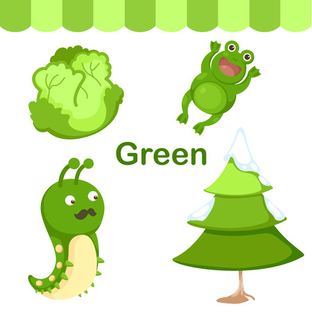 Illustration of isolated color green group vectorのイラスト素材