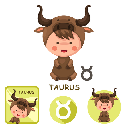 Illustration of isolated taurus vector collection. zodiac signsのイラスト素材