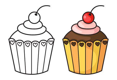 illustration of isolated cupcake vectorのイラスト素材