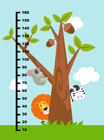 Meter wall with wild animals.vector illustration.のイラスト素材