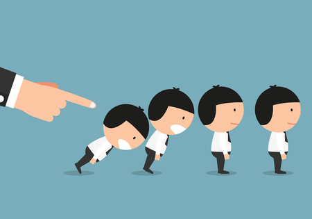 Domino businessman figure fall down vector illustration.のイラスト素材