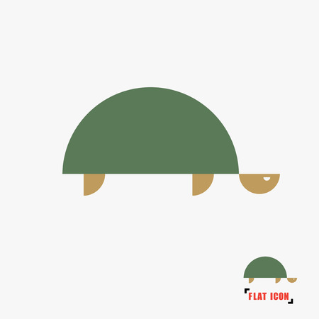 Turtle flat icon vectorのイラスト素材