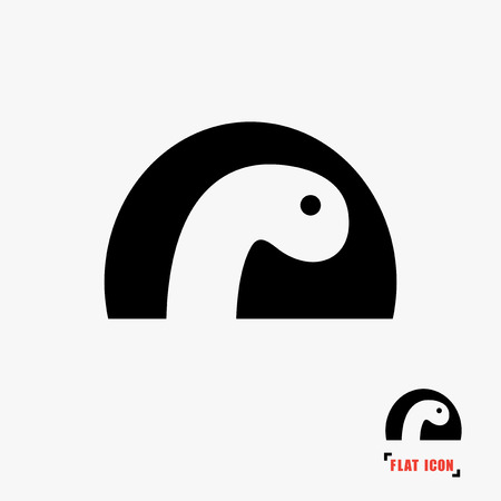 Turtle flat icon vectorのイラスト素材