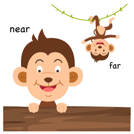 Opposite near and far illustration.のイラスト素材