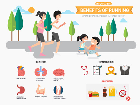 Benefits of running illustration.のイラスト素材