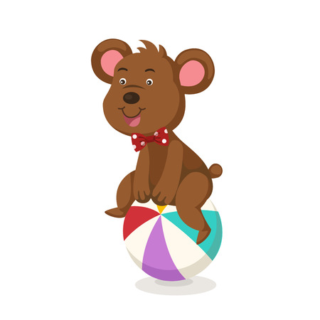 Illustration cartoon funny bear isolated on white background vectorのイラスト素材