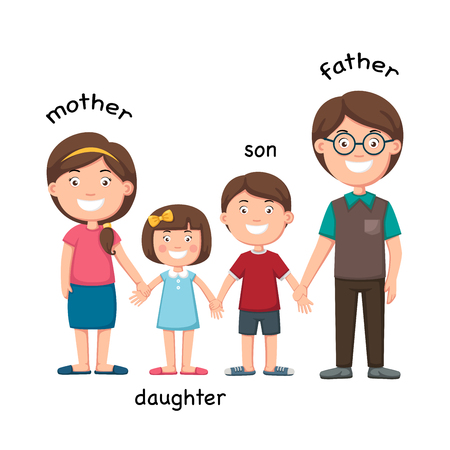 Opposite family vector illustrationのイラスト素材