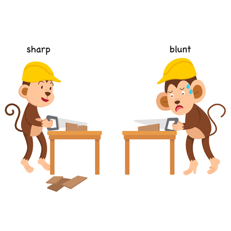 Opposite sharp and blunt vector illustrationのイラスト素材
