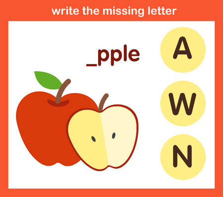 write the missing letter,illustration, vectorのイラスト素材
