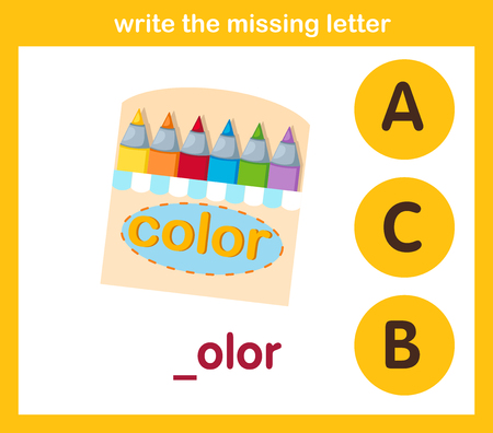 write the missing letter,illustration, vectorのイラスト素材
