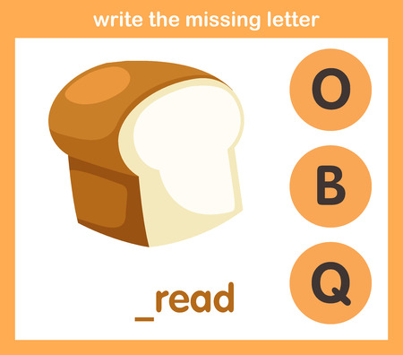 write the missing letter,illustration, vectorのイラスト素材