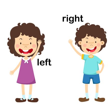 Opposite left and right vector illustrationのイラスト素材