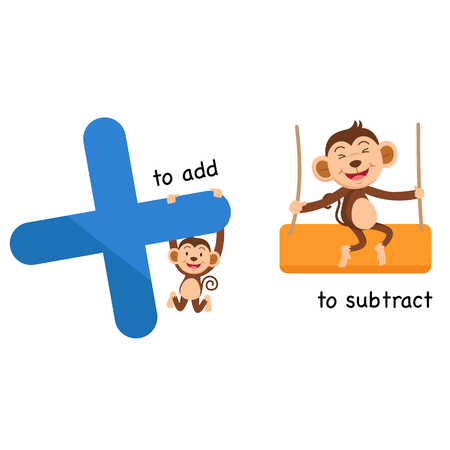 Opposite to add and to subtract vector illustrationのイラスト素材