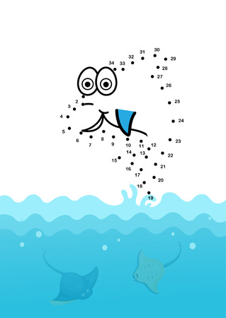 Dot to dot educational game for kids vector illustrationのイラスト素材