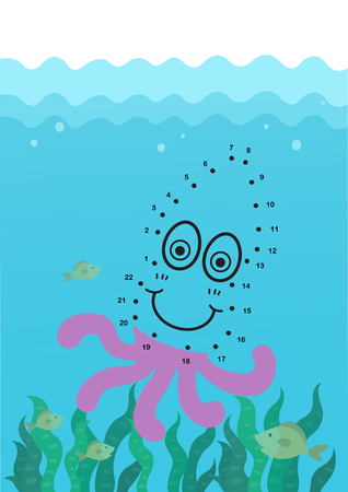 Dot to dot educational game for kids vector illustrationのイラスト素材