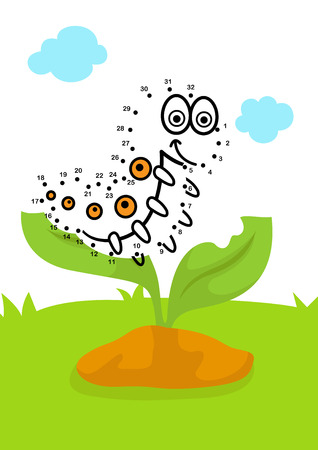 Dot to dot educational game for kids vector illustrationのイラスト素材
