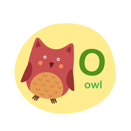 Illustration isolated alphabet letter o -owl vector illustrationのイラスト素材