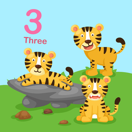 Illustrator of number three vectorのイラスト素材