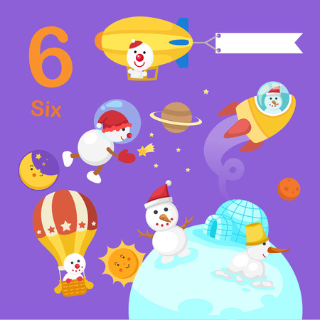 Illustrator of number six vectorのイラスト素材