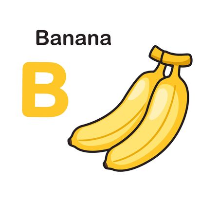 Alphabet Letter B-Banana vector illustrationのイラスト素材