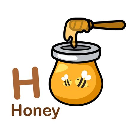 Alphabet Letter H-Honey vector illustrationのイラスト素材