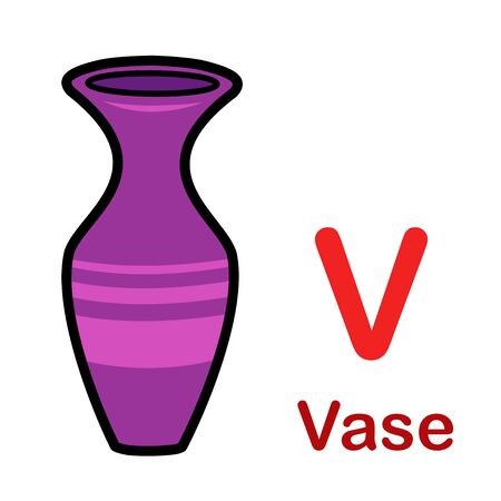 Alphabet Letter V-Vase vector illustrationのイラスト素材