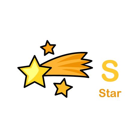 Alphabet Letter S-Star vector illustrationのイラスト素材