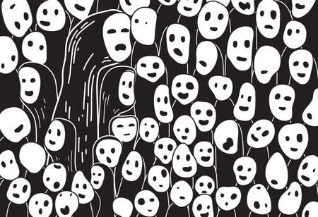 Hand drawn halloween illustration vectorのイラスト素材