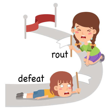 synonyms defeat and rout vector illustrationのイラスト素材