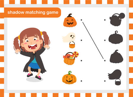 shadow matching game illustration vectorのイラスト素材