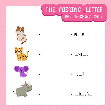 The missing letter and matching gameのイラスト素材