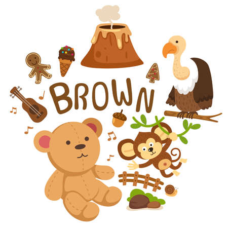 Illustration of isolated color brown group vectorのイラスト素材