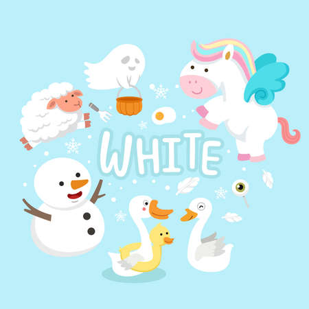 Illustration of isolated color while group vectorのイラスト素材