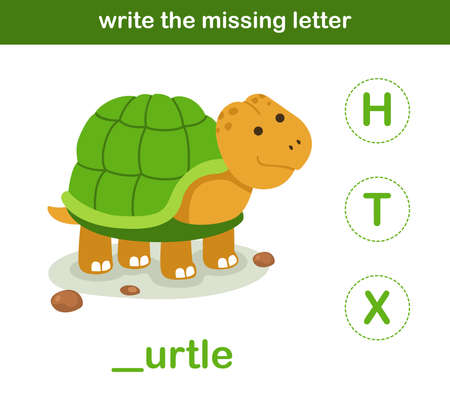 write the missing letter,illustration, vectorのイラスト素材