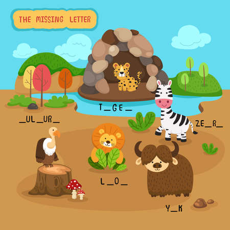 write the missing letter,illustration, vectorのイラスト素材