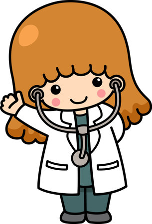 illustration of isolated female doctor vectorのイラスト素材