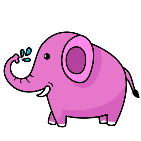 Illustration of colorful cartoon character elephantのイラスト素材